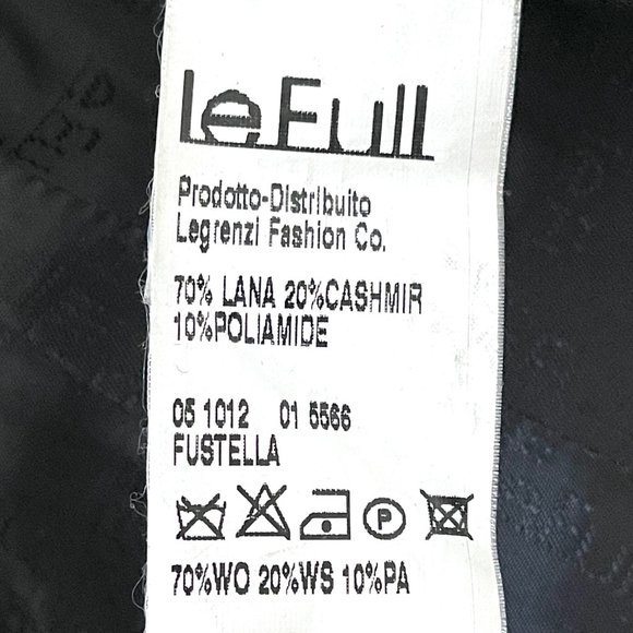 LeFull Black Wool / Cashmere Coat with Ruffle Collar Size 6 - Picture 12 of 12